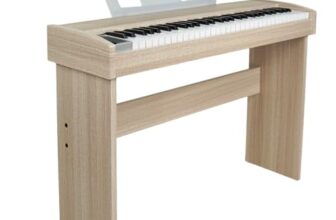 Kadence DP5000KH Digital Piano | 61 Keys with LED Display | 500 Tones, 300 Rhythms, USB MIDI, Recording, Mic & MP3 Support | Nordic Beech