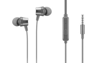 Lenovo 110 Analog in-Ear Wired Earphone with 3.5 mm Audio Jack, Noise Isolation, Built-in Mic & Inline Controls, Comfortable Fit, Grey – Universal Compatible Earbuds for Music & Calls