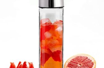 Vasukie Glass Water Bottles, Glass Fridge Water Bottle with Steel Cap, Wide mouth Leak proof & detox water bottle glass, water bottle for fridge, fridge bottle 750 ML (1 BOTTLE)