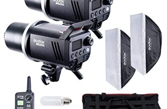 GODOX MS200 Studio Light Kit 200Ws GN53 5600K | Bowens Mount Portable Monolight | Built-in GODOX 2.4G Wireless System | 150W Modeling Lamp | Outstanding Power Output Stability (MS200 Kit)