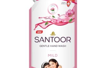 Santoor Mild Gentle Hand Wash 650ml with Goodness of Lotus & Tulsi| Rich Lathering Formula with Anti-Bacterial Properties| Soft on Hands| Soothes & Hydrates Skin