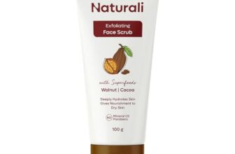 Naturali Exfoliating Face Scrub With Walnut & Cocoa | Deeply Hydrates Skin | Nourishes Dry Skin | Paraben & Mineral Oil Free | 100g