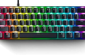 Razer Huntsman Mini Clicky Optical Purple Switch USB-C Gaming Keyboard I RGB Customizable backlighting – RZ03-03390100-R3M1 (Black)
