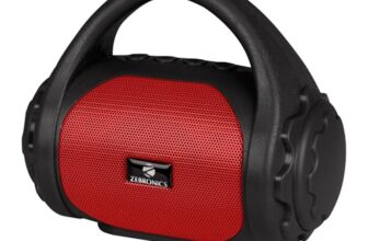 Zebronics Zeb-County Wireless Bluetooth Portable Speaker with Supporting Carry Handle, USB, SD Card, AUX, FM & Call Function. (Black+Red)