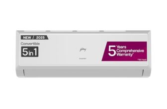 Godrej 1.5 Ton 3 Star, 5 Years Comprehensive Warranty, AI Powered, 5-In-1 Convertible Cooling, Inverter Split AC (Copper, Model, Heavy duty cooling at 52 °C, AC1.5T EI 18P3T WZT 3S, White)