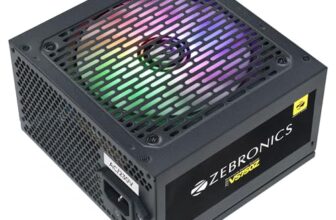 Zebronics Premium Power Supply, Long Flat Cables, Silent 120mm Fan,12V 52A, 6+2 PCIe, 4+4 CPU, 4 x SATA, 2 x MOLEX, Multicolor LED Light, Built-in Protections (VS750Z)