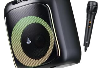 Boat Partypal 185 Speaker with 50 W Signature Sound, Up to 6 hrs Playtime, TWS Mode, Bluetooth v5.0, AUX Port, & USB Type-C Port(Midnight Black)