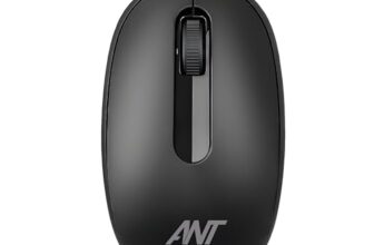 Ant OM120 Wired Optical Mouse 1000 DPI USB, Ambidextrous Ergonomic Design, Smooth Scroll Wheel, Plug & Play, Left & Right-Hand Use, Laptop, PC, Mac, Linux – Matte Black