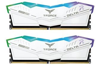 TeamGroup T-Force Delta RGB 2x16GB 6400MHz (6400MT/s) CL40 White 32GB DDR5 RAM Kit, Desktop Gaming Memory, Metal Heatsink, ARGB Sync, ECC, XMP 3.0/EXPO, For Intel/AMD CPU, High Performance Low Latency