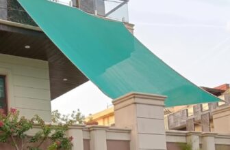 Bindian High Density Multipurpose Green Shade Net, Square Sun Shade Sail Canopy for Balcony, Garden, Patio, Swimming Pool, 75% UV Protection, Niwar Material, 10×6 Feet