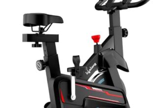 Lifelong Fit Pro Spin Fitness Bike for Home | Exercise Bike for Cardio Workout with 7 KG Flywheel, Adjustable Resistance & LED Display | Cushioned Adjustable Seat | Non-Slip Pedals | Max User Weight 120 KG