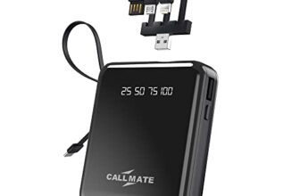 CALL MATE DX03 Power Bank 10000mAh Li-Polymer with 2.4 Fast Charging with 1 USB Port and 2 Input (Micro, Type C),Semi Digital Battery Indicator, in-Built 3 in 1 Detachable Cable (Black)