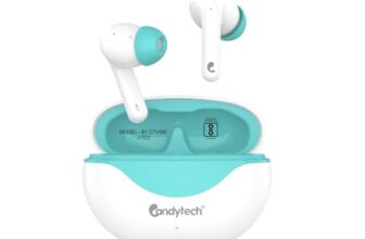 Candytech Vibe TWS with 13mm Dynamic Sound Driver & Signature Sound & True Bass,30 Hrs Playtime, Touch Controls, Google & Siri Assistant Type C Fast Charging(White)