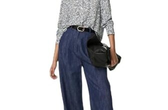 Marks & Spencer Printed Collared Button Through Blouse Blue Mix