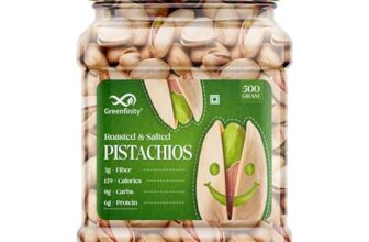 GreenFinity Fresh Whole Roasted Salted Pistachios | Salted Pista With Shell – Jar Pack – 500 Gram