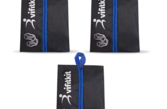 VFK by Xtrim Shoe Bag for Shoes with Smooth Zipper (Pack of 3), Easy to Carry Handle, Multi Storage Bag, Travel Organiser for Travelling, Portable Shoe Cover, Breathable, Dust Proof, Spacious Bag