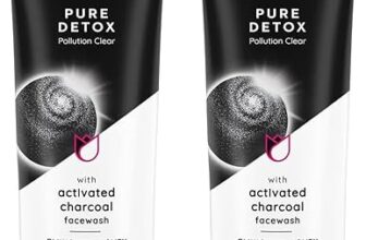 POND’S Pure Detox Face Wash 200 g, Daily Exfoliating & Brightening Cleanser, Deep Cleans Oily Skin – With Activated Charcoal for Fresh, Glowing Skin (Pack of 2)