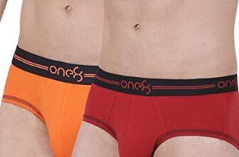 ONE8 by Virat Kohli Men’s Cotton Brief (Pack of 2) (203H_Brick Red/Orange_Xx-Large_Brick Red/Orange_2XL)