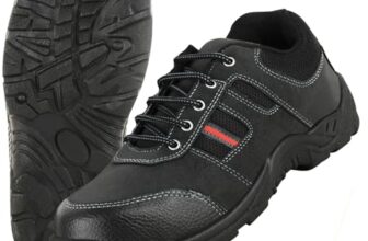 ELECANT Lace-up Steel Toe Safety Shoes for Factory and Industrial Work for Men