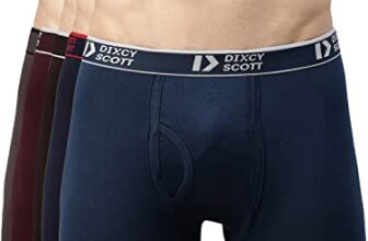 Dixcy Scott Originals Mens Modern Regular Solid Pure Cotton Trunks (PR14469180_Navy,Dark Grey,LT Coffee Brown,Denim Blue,Wine_S)