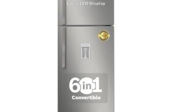 Bosch 368L, 1 Star, Frost Free Double Door Refrigerator with 2.5 L Water Dispenser | 6-in-1 Convertible Storage Modes | Fresh up to 10 Days | Touch Panel | 2 Cooling System (CTC39S21AI, Steel, 2026)