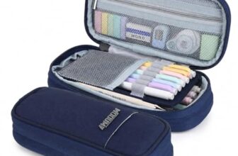 Wooum Expandable Pencil Pouch for Boys & Students | 1 Year Warranty | Large Capacity Pencil Case for School College & Office | Big Stationery Organizer Pen Bag with Mesh Pocket | Blue Pencil Pouch