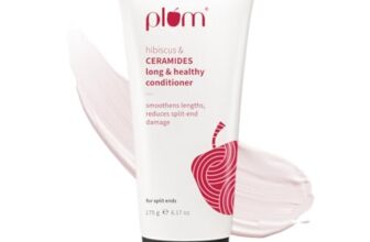 Plum Hibiscus & Ceramides Conditioner | Nourishing Formula with Shea Butter | Smoothens & Strengthens Dry and Damaged Hair | Repairs damage, Prevents Split Ends | 100% Vegan & Cruelty-Free | 175gram