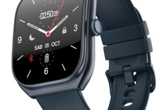 Noise Icon Arc 2.01″ Immersive Curved Display Smartwatch, 10-Day Battery, 1ATM Water Resistant, Functional Crown, 100+ Sports Modes, Health Suite™, Voice Assistant, Built-in Games (Space Blue)