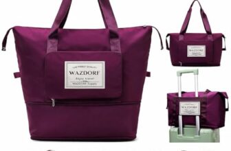 Wazdorf Nylon 41 Liter Expandable Travel Bags for Women, Duffle Bags for Women Luggage, Foldable Vanity Traveling Bag, Waterproof Hand Bag for Ladies Personal Items