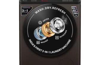 IFB 9/6/3 kg Fully Automatic Washer Dryer Refresher with Steam Refresh, AI Powered, 100% Dry Clothes, 9 Swirl Wash Mimic Handwashing, WiFi & Eco Inverter Motor (WDR Executive ZMN, Mocha)