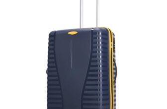 Aristocrat Medium Airpro Plus Check-in 66 Cm() 8 Wheel Spinners Trolley Bags for Travel Hard Case Luggage, Lightweight Bag with TSA Lock & Anti-Theft Zipper(Blue), Black