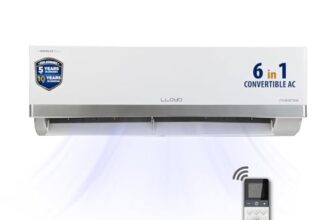 Lloyd 1.5 Ton 3 Star, New star rated, Inverter Split AC (6 in 1 Convertible, Cools Up To 52°C, Clean Filter Indication, Smart 4 Way Swing, White with Silver Deco Strip, GLS18I3KOESR)