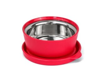 SignoraWare Monarch Mini Mate Stainless Steel Container | Airtight & Leakproof | Small Storage Box for Spices, Chutney, Snacks | Ideal for Office, School & Travel (80ml | Red)