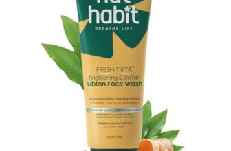 Nat Habit Ubtan Face Wash, Fresh Daily Tikta For Men & Women, Skin Brightening With Activated Wild Turmeric, Suitable For All Skin Types, Chemical & Sulphate Free, 100g