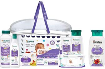 Himalaya Baby Gift Pack Basket,Pack of 1 Set,White & Himalaya Gentle Baby Shampoo (200ml)