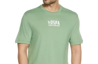 U.S. Polo ASSN. Men’s Half Sleeve Solid Graphic Round Neck T-Shirts (UDTSHS1286_Green_M)
