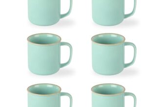 CELLO Estella Nexus Color Tropical Plain Mug Set of 6, 250ml, Blue | Scratch Resistant | Porcelain Tea, Coffee Mug Set | Ideal for Daily Use & Gifting | Dishwasher Safe | Big Mug |
