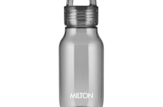 MILTON Fashion 500 Pet water bottle, 430 ml|Tritan Plastic|Leak-Proof, BPA-Free, Sturdy Handle|Reusable Water bottle for fridge|Perfect for Office, Travel, Gym Tumbler Bottle for Men and Women, Black