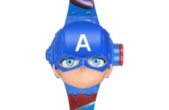 Matrix Kids Edition Super Hero 3D Heads Up with 6 Image Projection Digital Watch for Kids (Blue)