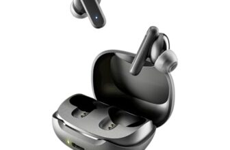 Skullcandy Smokin Buds Wireless in Ear Earbuds – ENC Clear Calls, Music/Movie/Podcast EQ Modes, 20Hr Battery + Rapid Charge, Touch Controls, Solo Bud Use, IPX4 Water Resistant (Black)