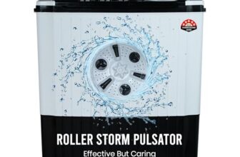 Power Guard 9Kg Semi Automatic Top Loading Washing Machine (PG90WM-BKWT-OP-WW,Black White)