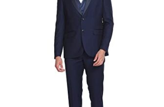 Arrow Contrast Waistcoat Self Design Three Piece Suit Blue