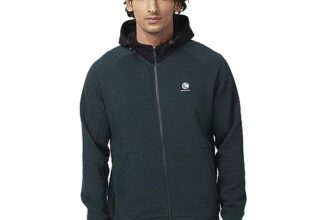 Spykar Men Bottle Green Blended Regular FIt Full Sleeve Hooded Plain Sweatshirt