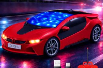 Zivvy Red Rechargeable Remote Control Car Toy, RC Racing Vehicle for Children, High Speed, 3D LED Light Car, Kids Battery Car, RC for Boys & Girls, Toys for Kids, Birthday Gift for Boys and Girls