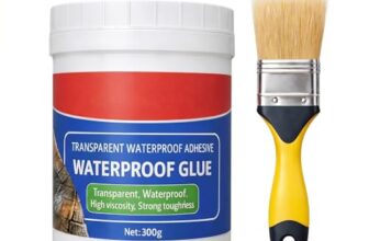 Crack Seal Glue 300gm with Brush Transparent Waterproof Resin Epoxy for Roof Leakage Crack Seal Agent Roof Water Leakage Solution Water Proof Glue for Waterproofing (300 GM / 1 PACK)
