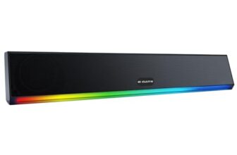 E GATE C222 | 24W Soundbar Bluetooth Speaker, Dual Drivers + Dual Passive Radiators for 2X Bass, Ambient RGB Light, Upto 24 Hrs Play Back from 3600 mAh Battery, TWS, AUX, USB, mSD and FM