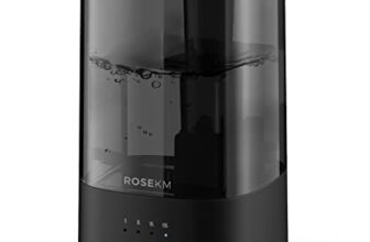 ROSEKM Cool Mist Ultrasonic Humidifier, 2.0L Humidifiers for Bedroom and Baby Nursery, Small Quiet Air Humidifier, Ultrasonic, Auto Shut-Off, 360° Nozzle