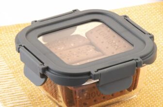 ATTRO Glassox Borosilicate Square Glass Lunch Box with Tempered Glass Lid Food Storage Container Microwave & Freezer Safe Food-Grade Leak-Proof 320ml