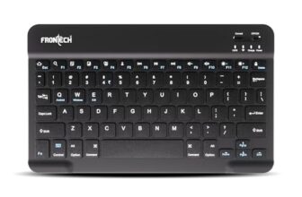 FRONTECH Ultra-Slim Wireless Mini Bluetooth Keyboard with 78 Keys, Rechargeable Battery, Compact Design for Windows/Mac/Android/iOS – (FT-1603) (Black)