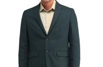 Arrow Men’s Green Textured Notch Collar Long Sleeve Formal Polyester Tailored Fit Blazer (ARAIBZ5014_Green_40)